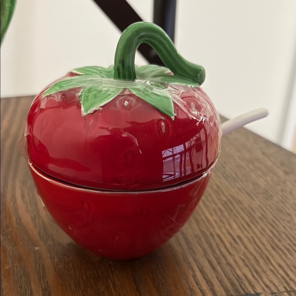Strawberry-Shaped Jar with spoon